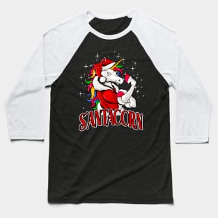 Santacorn Christmas Unicorn Santa Claus Unicorn Baseball T-Shirt